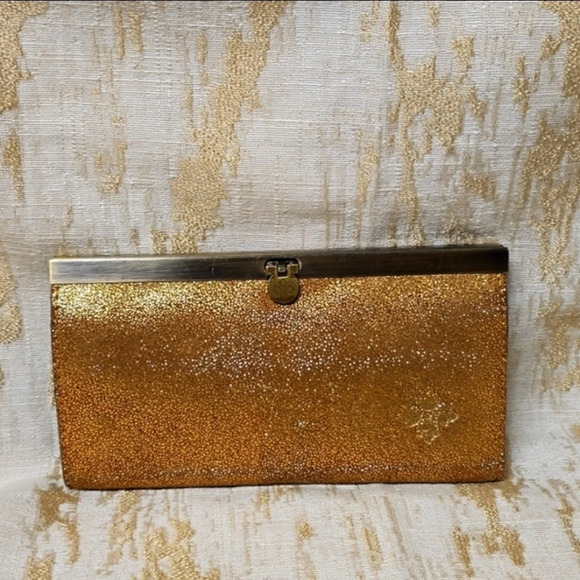Patricia Nash Designs Cauchy Wallet Glitter Metallic Gold
